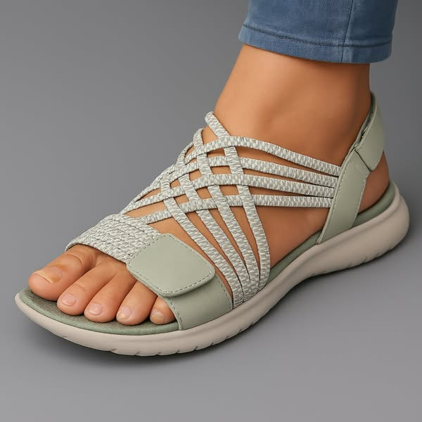 Lightweight orthopedic sandals for women featuring a cushioned footbed, adjustable strap, and breathable open strap design, perfect for comfort and support. 1
