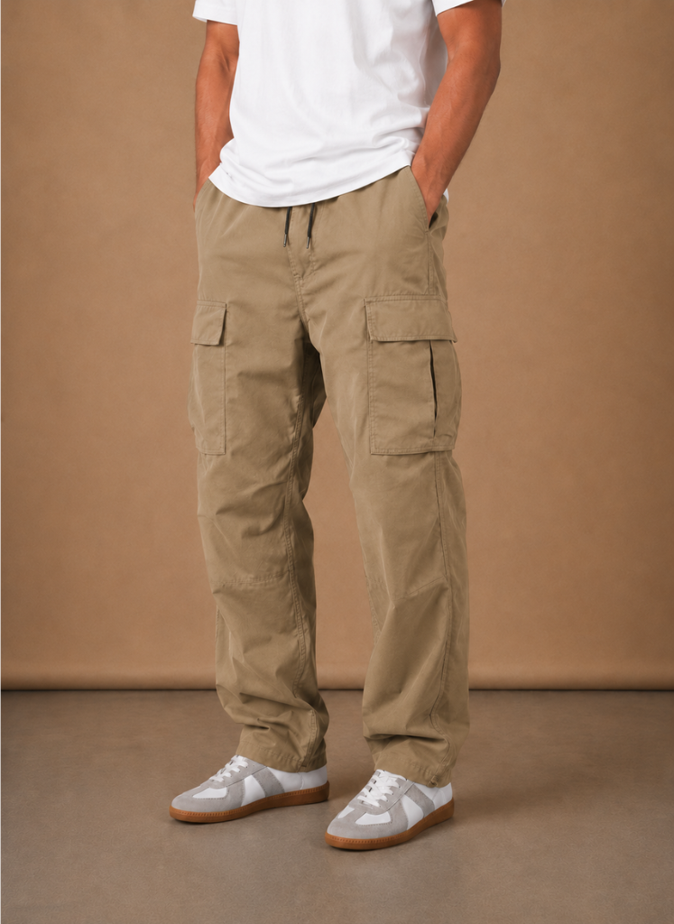 Men's cargo pants featuring utility pockets and a relaxed fit, designed for comfort and versatility, perfect for casual outings and outdoor activities. 7