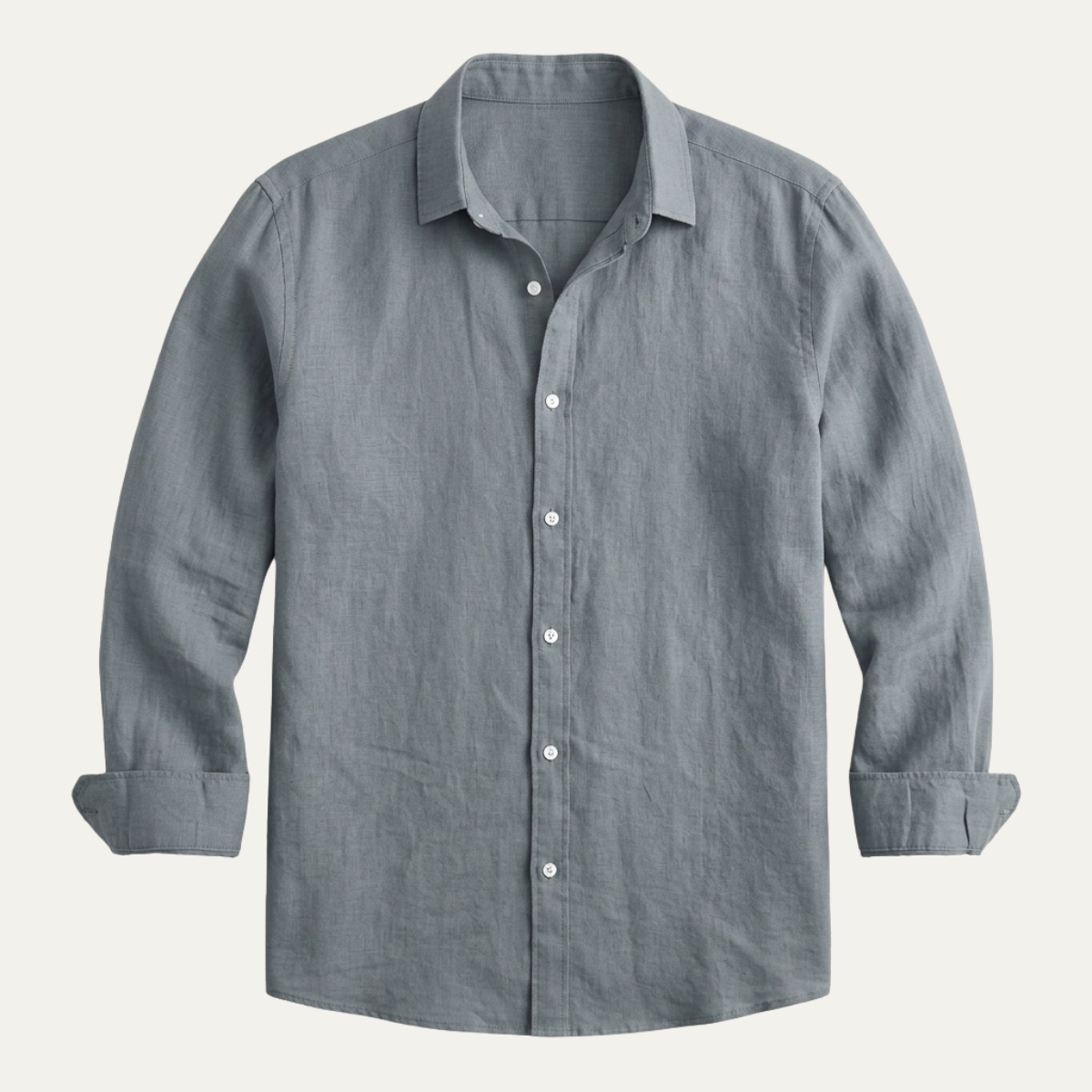 Men's slim fit long sleeve shirt made from smooth woven fabric, suitable for both casual and formal occasions, available in black, white, and sage grey 6