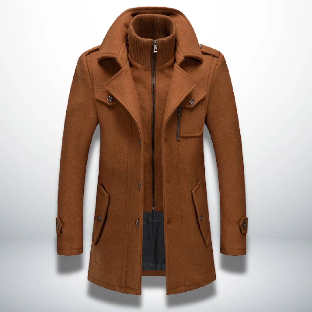 Men's smart-casual coat featuring a button closure and classic tailored fit, perfect for versatile styling in both formal and casual settings. 1