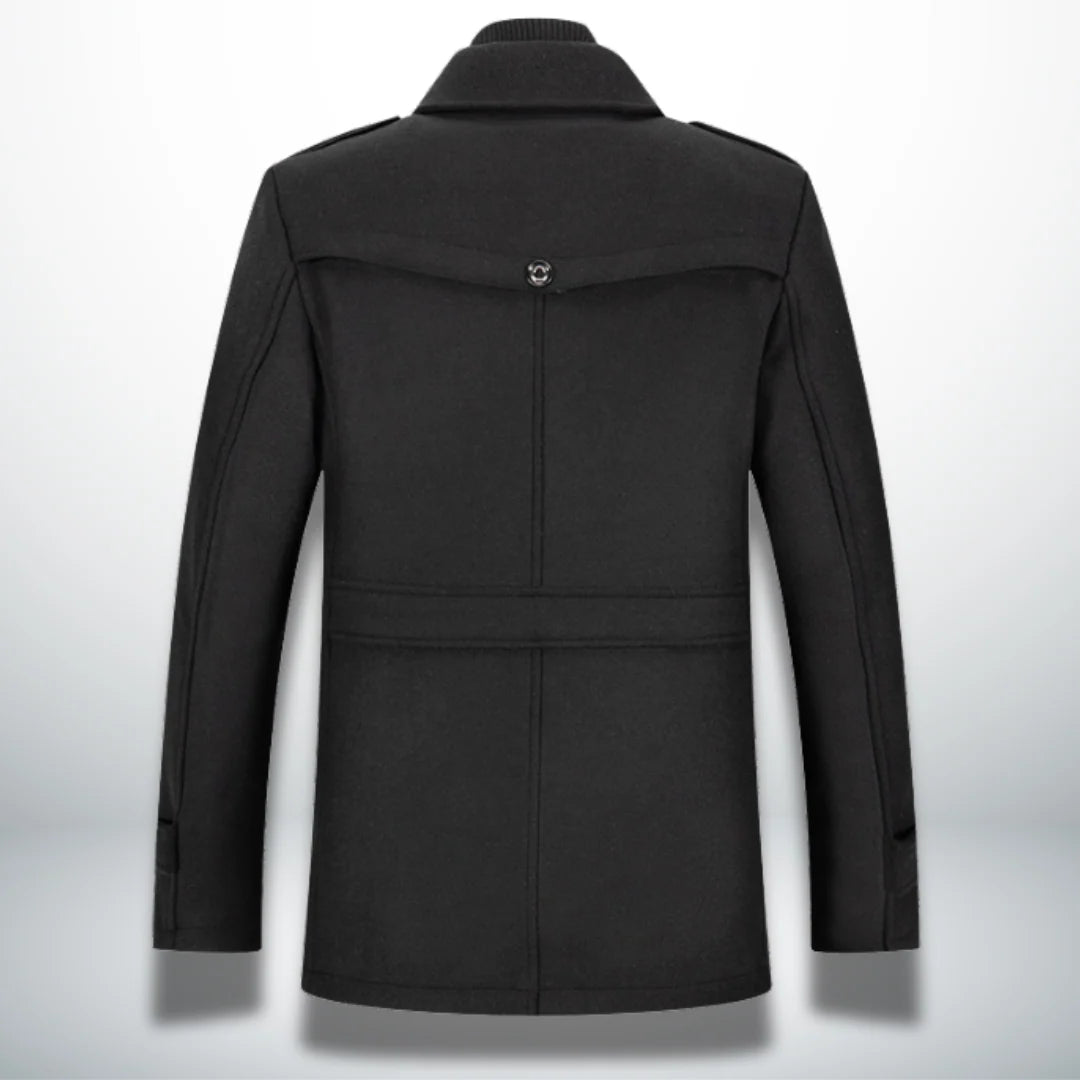 Men's smart-casual coat featuring a button closure and classic tailored fit, perfect for versatile styling in both formal and casual settings. 6