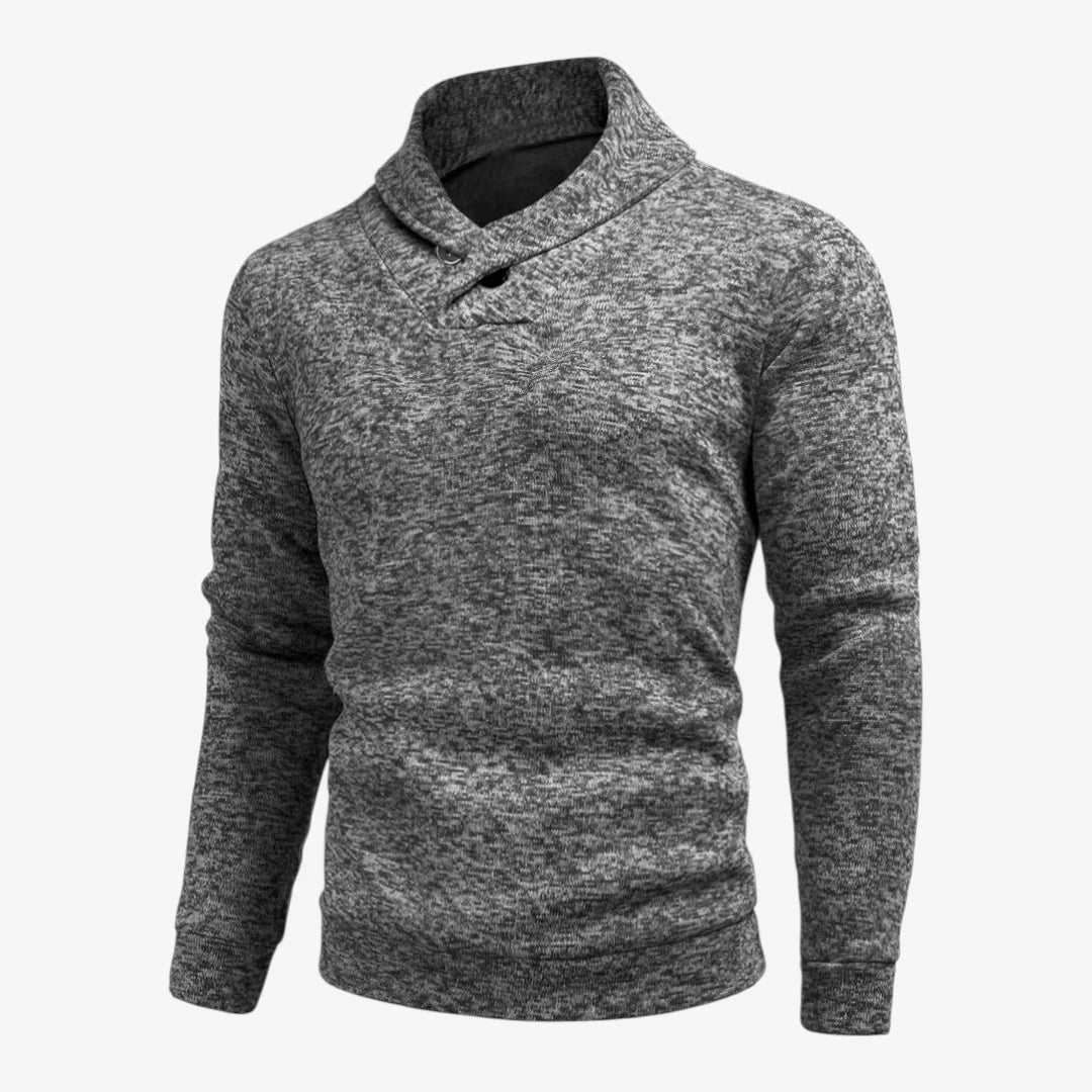 Men's lightweight sweatshirt featuring breathable fabric, mock neck button collar, and versatile design, perfect for casual and active wear. 2