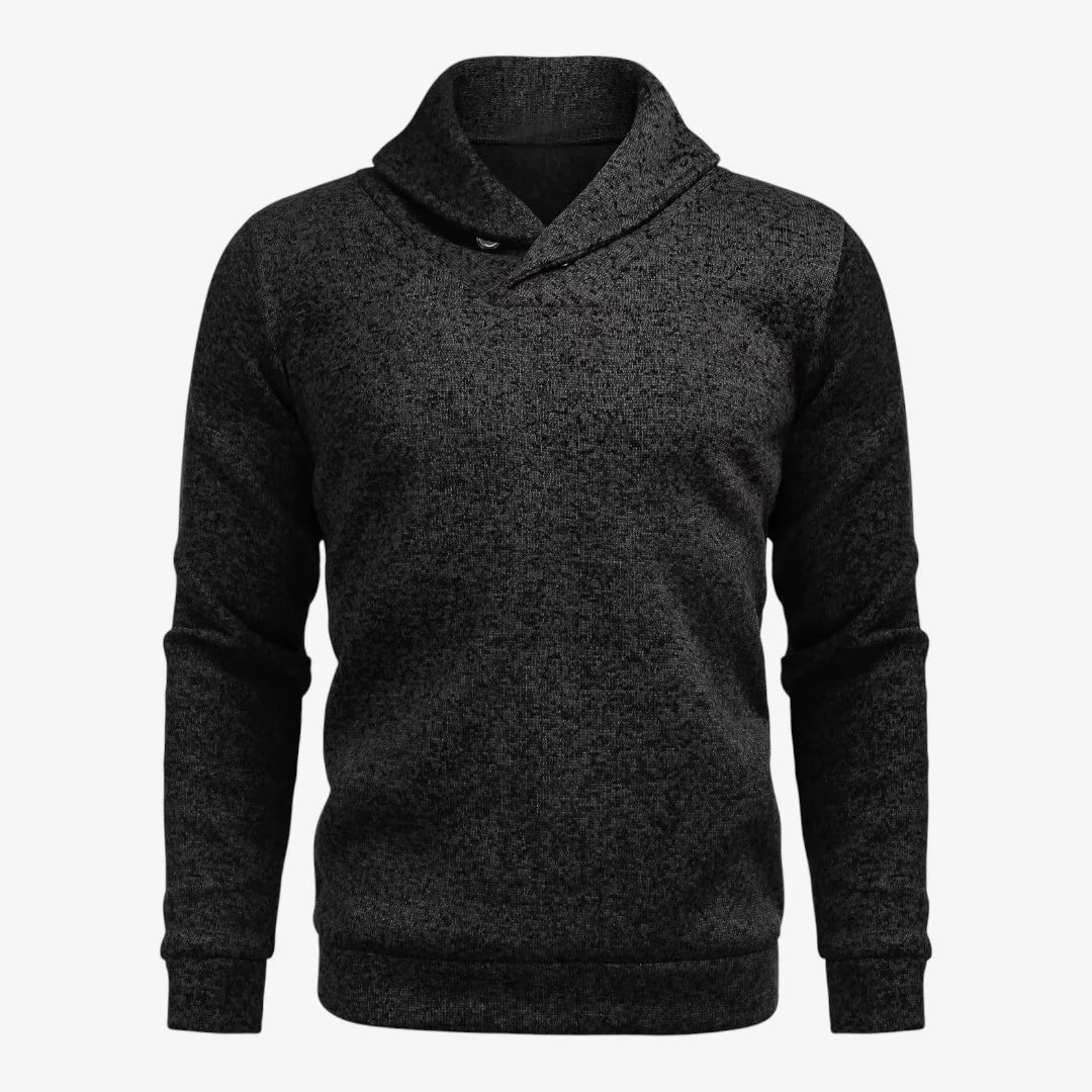 Men's lightweight sweatshirt featuring breathable fabric, mock neck button collar, and versatile design, perfect for casual and active wear. 7