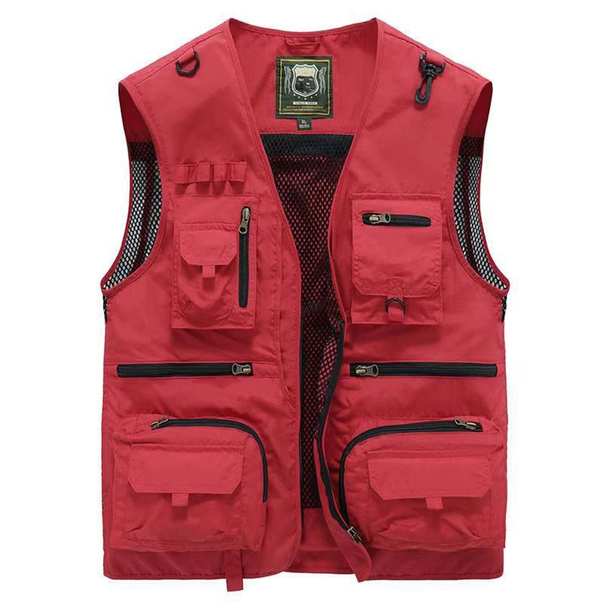 Men's lightweight polyester vest featuring a breathable mesh back and multi-pocket design, ideal for outdoor activities such as hiking, camping, and fishing. 7
