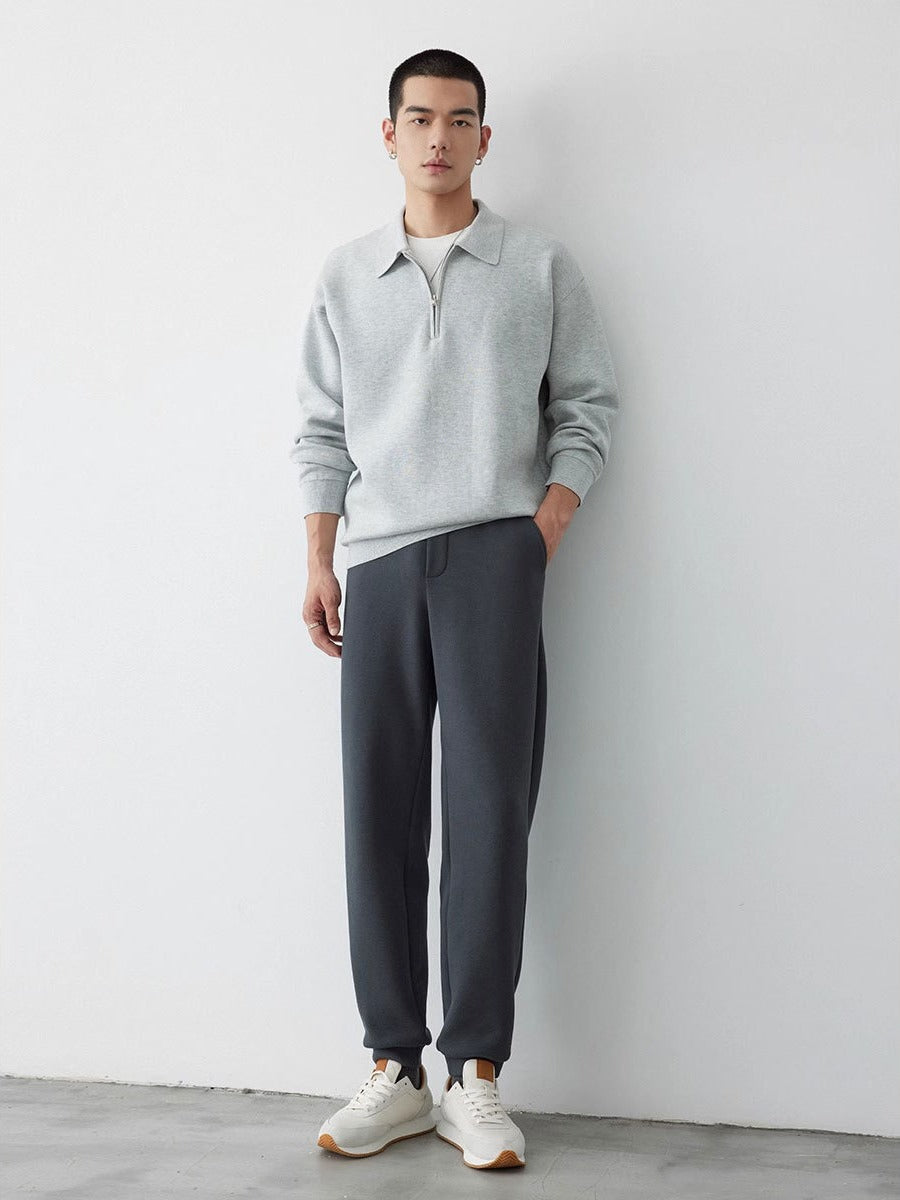 Men's sweatshirt featuring a polo collar, designed in a relaxed fit with a soft cotton blend for ultimate comfort, perfect for casual outings. 6