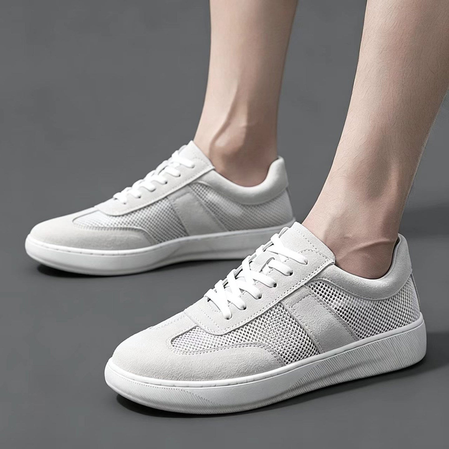 Unisex retro sneakers in cobalt blue featuring a breathable mesh upper and lightweight padded sole for comfort and style. 6