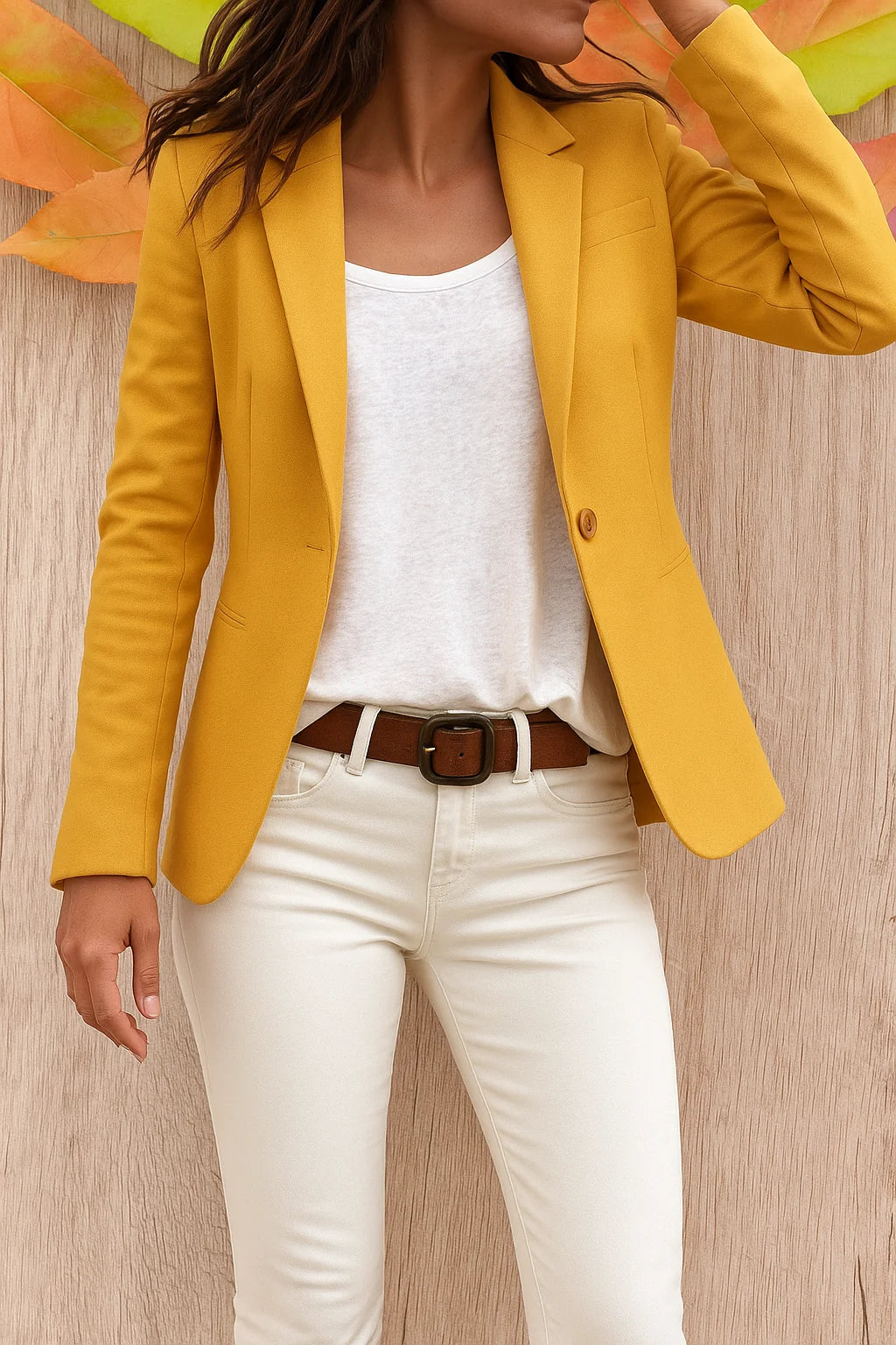 Elegant black women's blazer with tailored fit, perfect for office wear, available in plus size options. 3