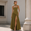 Women's A-Line Maxi Dress with Fitted Waist and Sleeveless Design – Elegant Summer Formal Dress
