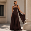 Women's A-Line Maxi Dress with Fitted Waist and Sleeveless Design – Elegant Summer Formal Dress
