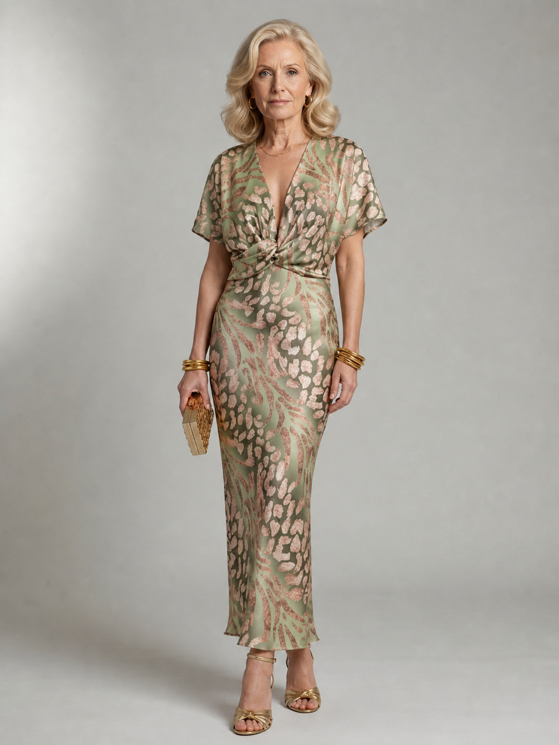 grey abstract print chiffon ruched drape midi dress with Twist Waist and V Neck – Fluid fo – Marlow & Color:Wisteria Blooms RHAPSODY – DUSTY BLUE New-JK Maxi dress Fully lined through the