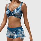 Bikini swimsuit set featuring a trendy camouflage pattern, designed as a sporty two-piece swimwear for women, perfect for beach and pool activities. 2