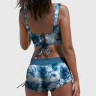 Bikini swimsuit set featuring a trendy camouflage pattern, designed as a sporty two-piece swimwear for women, perfect for beach and pool activities. 3