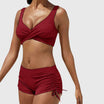 Bikini swimsuit set featuring a trendy camouflage pattern, designed as a sporty two-piece swimwear for women, perfect for beach and pool activities. 4