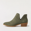 Black ankle boots for women featuring a stylish tasselled back zip, low stacked heel, and elegant V-front design, made from vegan material. 0