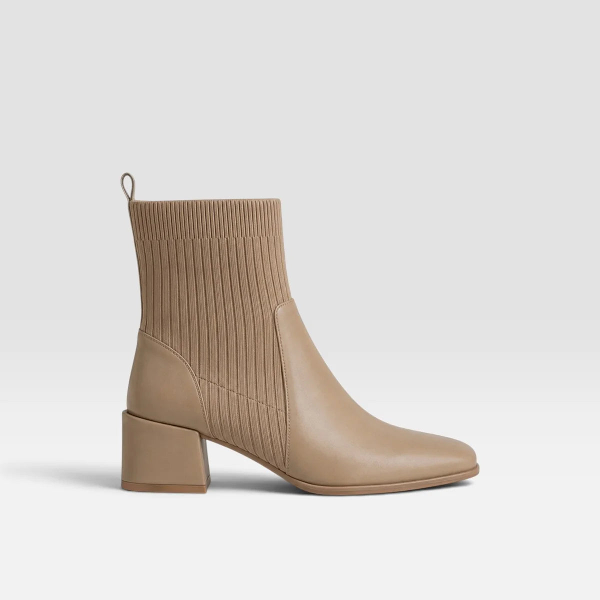 Black Chelsea ankle boots for women featuring a stylish square toe and block heel, designed for easy pull-on wear, perfect for both casual and formal outfits. 0