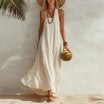 Boho maxi dress with U-neck and sleeveless design, featuring a flowy lightweight silhouette perfect for women’s casual summer outings. 4