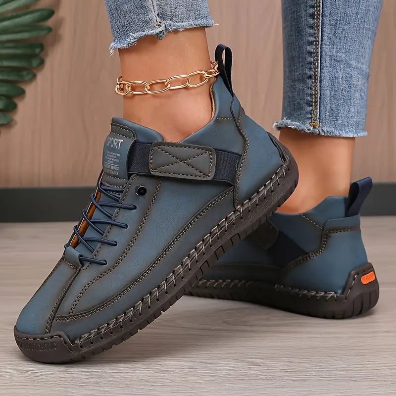 Comfort Support Sneakers with Breathable Leather and Shock Absorption – Easy On/Off Design 4