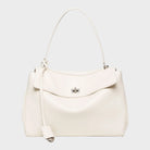 Cowhide leather shoulder bag featuring a magnetic flap closure and an adjustable strap, perfect for everyday use and versatile styling. 8