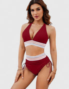 High waisted bikini set featuring a supportive fit, designed for women, in vibrant colors, perfect for stylish beach and pool outings. 2