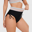 High waisted bikini set with tummy control, featuring elegant design and flattering fit for women, perfect for beach or poolside. 8