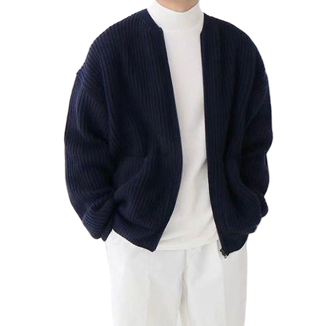 Knitted Men's Cardigan with Zipper