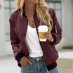 Lightweight bomber jacket featuring zip pockets and a stylish ribbed design, perfect for casual wear for both men and women. 0