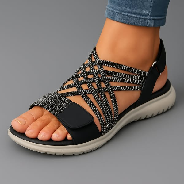 Lightweight orthopedic sandals for women featuring a cushioned footbed, adjustable strap, and breathable open strap design, perfect for comfort and support. 2