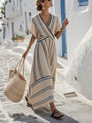 Maxi summer dress featuring a relaxed fit and soft blend fabric, perfect for women seeking a flattering and versatile style for warm weather occasions. 1