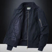 Men's black bomber jacket featuring a zip front closure and baseball collar, designed for a relaxed fit, perfect for casual wear. 3