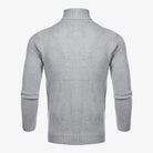 Men's cable knit jumper featuring a stylish roll-neck design, perfect for keeping warm in cold weather. 7