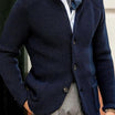 Men's cardigan blazer featuring a button front and stand collar, made from waffle-knit acrylic for a relaxed fit, perfect for casual or semi-formal occasions 5