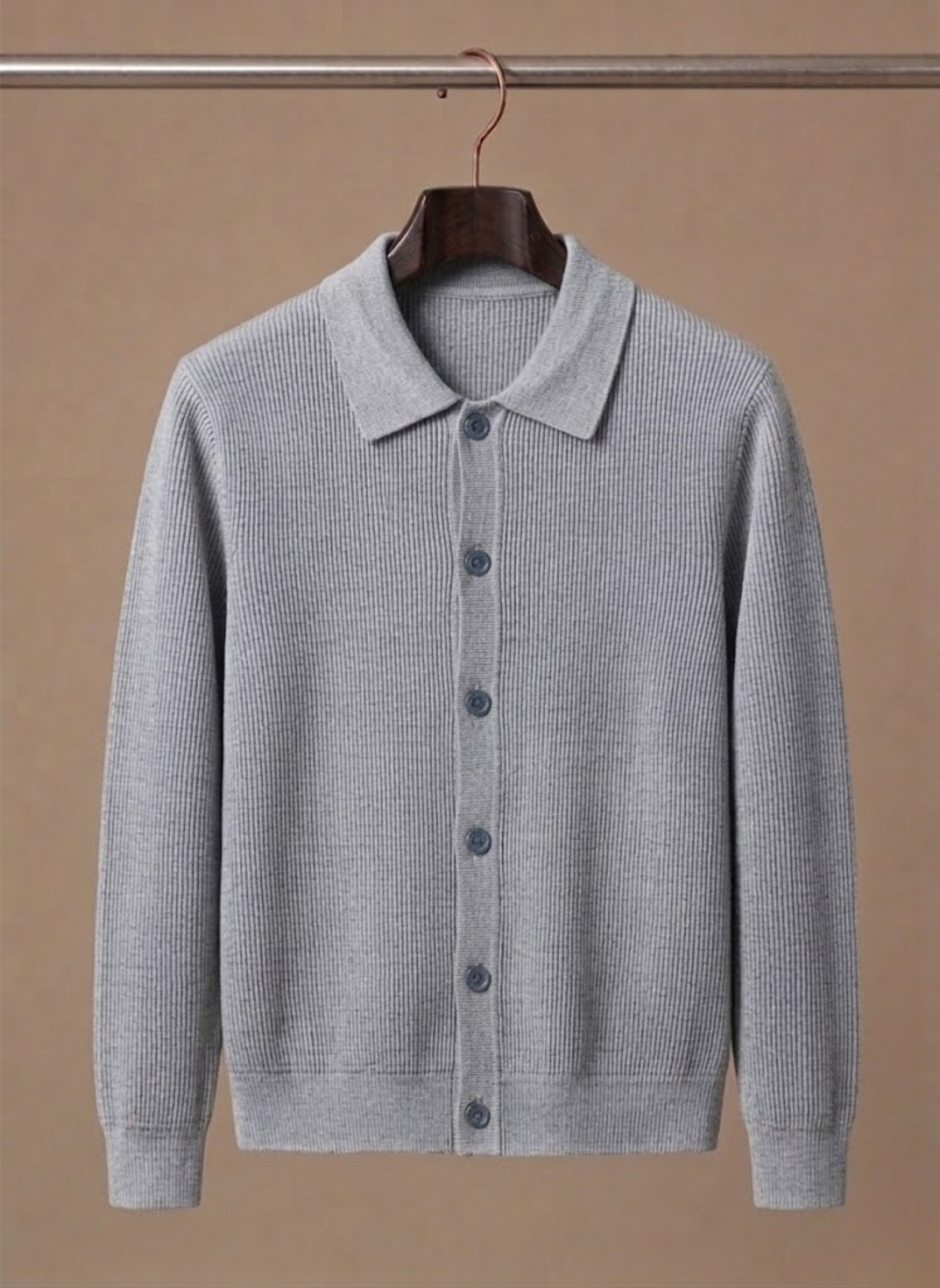Men's cardigan featuring breathable knit fabric and a lightweight design, ideal for smart casual outfits. 5