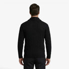 Men's cardigan with button closure, featuring a soft knit warm layer perfect for autumn and winter, showcasing a classic cable knit design. 1