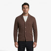Men's cardigan with button closure, featuring a soft knit warm layer perfect for autumn and winter, showcasing a classic cable knit design. 8