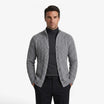 Men's black wool cardigan featuring a warm cable knit design and button closure, perfect for autumn and winter layering. 0