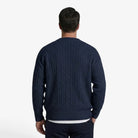 Men's cardigan featuring a button closure and cable knit design, designed for a casual loose fit, perfect for timeless knitwear styling. 6