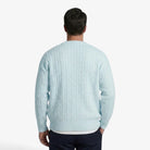 Men's cardigan featuring a button closure and cable knit design, designed for a casual loose fit, perfect for timeless knitwear styling. 8