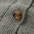 Men's cardigan with button front and V-neck design, featuring a soft knit texture, available in grey, cream, charcoal, and rust brown for a 6