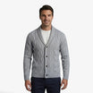 Men's cardigan featuring a stylish cable knit design, made from soft knit fabric, perfect for versatile layering in multiple colors. 6