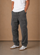 Men's cargo pants featuring utility pockets and a relaxed fit, designed for comfort and versatility, perfect for casual outings and outdoor activities. 0