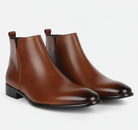 Men's Chelsea boots featuring a sleek squared toe design and a polished finish, perfect for stylish and sophisticated footwear options. 0
