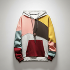Men's colourblock hoodie featuring an adjustable hood and kangaroo pocket, crafted from a comfortable cotton blend for casual wear. 3