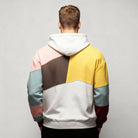 Men's colourblock hoodie featuring an adjustable hood and kangaroo pocket, crafted from a comfortable cotton blend for casual wear. 4