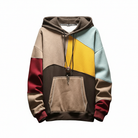 Men's colourblock hoodie featuring an adjustable hood and kangaroo pocket, crafted from a comfortable cotton blend for casual wear. 6