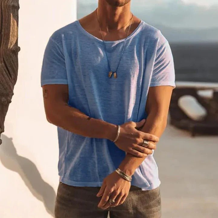 Men's Cotton T-Shirt with Crew Neck and Short Sleeves – Comfortable Straight Fit for Casual Wear 2