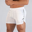 Men's mid waist polyester gym shorts featuring a drawstring closure for a comfortable fit, perfect for athletic activities and workouts. 4