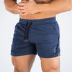 Men's mid waist polyester gym shorts featuring a drawstring closure for a comfortable fit, perfect for athletic activities and workouts. 7