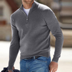 Men's half zip sweater featuring breathable fabric and a stand-up collar, designed for a regular fit and perfect for versatile layering. 3