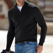 Men's half zip sweater featuring breathable fabric and a stand-up collar, designed for a regular fit and perfect for versatile layering. 5