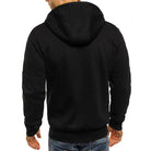 Men's hoodie featuring a full-length zipper, crafted from soft breathable fabric, designed for a casual relaxed fit, perfect for everyday wear. 1
